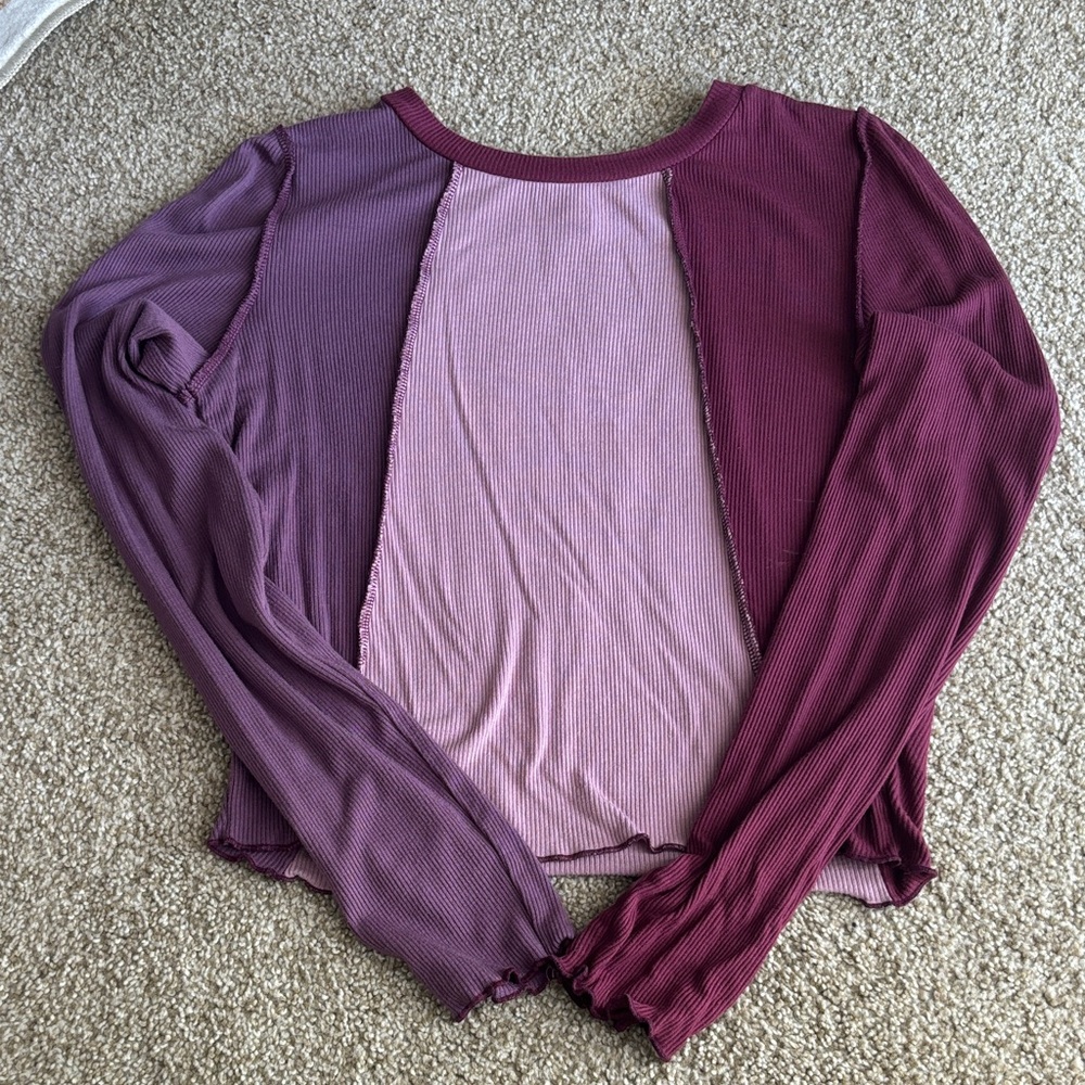 Wild Fable Colorblock Long Sleeve Top in Purple and Pink